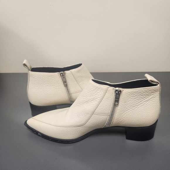 Everlane The Boss Cream Bone Boots Booties Pebbled Leather Size 8.5 - Picture 6 of 12